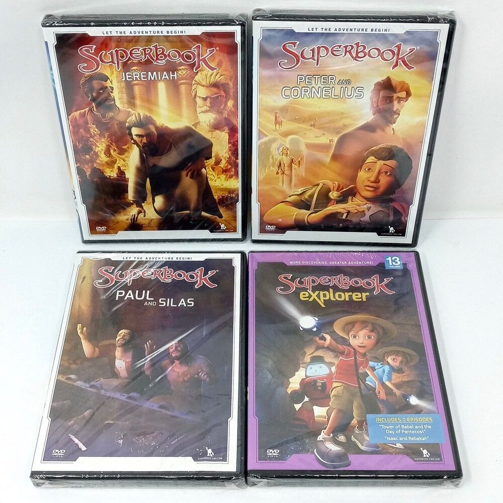 *READ* Lot of 4 SUPERBOOK DVD Jeremiah Peter & Cornelius Paul & Silas Explorer